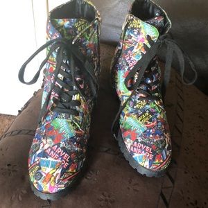Ladies Marvel Hi-top Boots. Multi-Colored